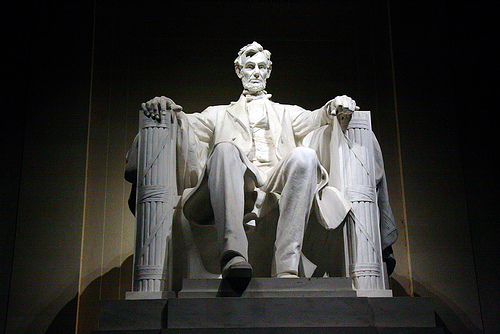 Lincoln Memorial. But his memorial in Washington