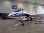 One of NASA's F-18s (I think) in its hangar