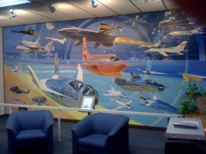 A mural inside the NASA research center at Edwards AFB